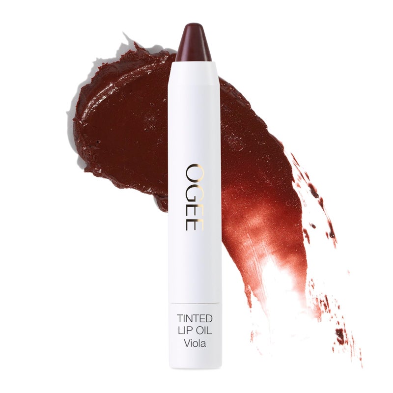 Ogee Tinted Sculpted Lip Oil - Lip Stain Made with 100% Organic Coconut Oil, Jojoba Oil, and Vitamin E - Best as Lip Balm, Lip Color or Lip Treatment - VIOLA - Image 1